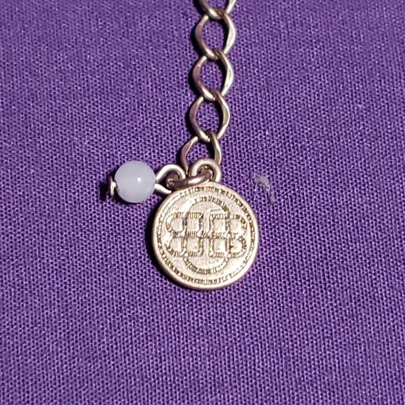 Dana Buchman Signed Three Layer Multicolored Necklace, Matte Yellow Gold Tone - Picture 8 of 13